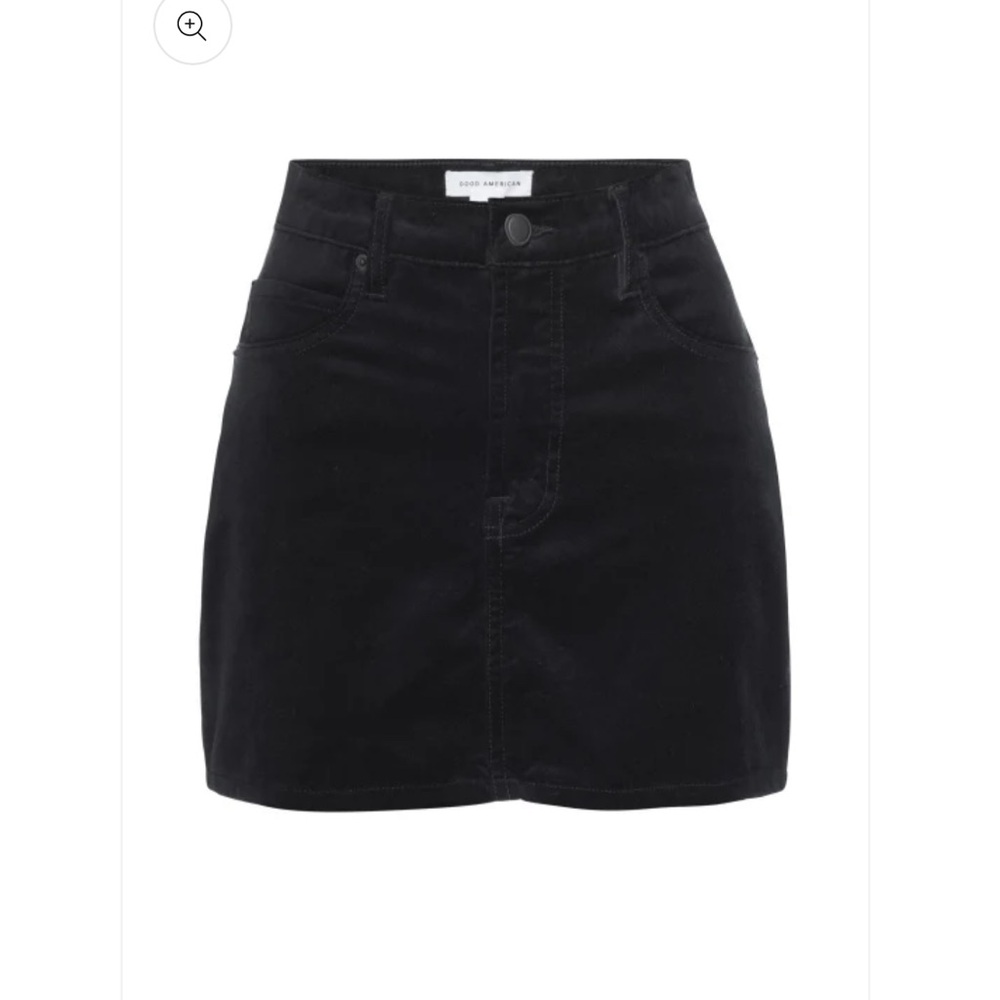NWT GOOD AMERICAN VELVET BLACK MINI SKIRT Size 16
